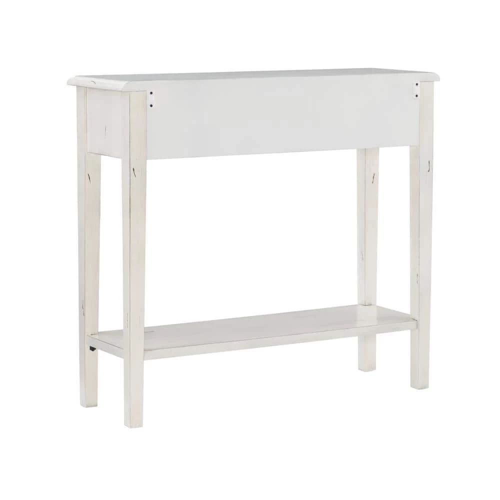 Cindie 38 in. W Cream 34.75 in. H Rectangular Wood Console Table with 2-Drawers and Shelf by Powell Company 7 Cindie 38 in. W Cream 34.75 in. H Rectangular Wood Console Table with 2-Drawers and Shelf by Powell Company - Image 5