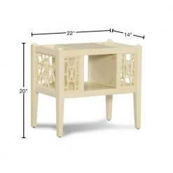 Kinzlee 22 in. W x 14 in. D x 20 in. H Cream Square Magazine Wood End / Side Table by Powell Company -Powell Company Shop cream powell company end side tables hd1738mt21 40 1000