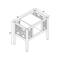 Kinzlee 22 in. W x 14 in. D x 20 in. H Cream Square Magazine Wood End / Side Table by Powell Company -Powell Company Shop cream powell company end side tables hd1738mt21 4f 1000
