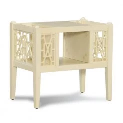 Kinzlee 22 in. W x 14 in. D x 20 in. H Cream Square Magazine Wood End / Side Table by Powell Company