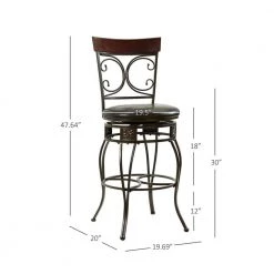Labelle 30 in. Bronze Bar Stool by Powell Company -Powell Company Shop dark brown powell company bar stools hd1258b19bs 4f 1000