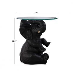 Ehren 20 in. W Dark Gray Elephant Glass Top Side Table by Powell Company -Powell Company Shop dark gray powell company end side tables hd1743st21 4f 1000