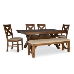 Irondale Dark Hazelnut Brown Dining Set (6-Piece) by Powell Company