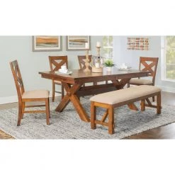 Irondale Dark Hazelnut Brown Dining Set (6-Piece) by Powell Company -Powell Company Shop dark hazelnut powell company dining room sets hd1320d19 c3 1000