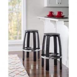 Johnson Dark Pine Finished Accent Barstool by Powell Company -Powell Company Shop dark pine powell company bar stools hd1116d19bs 31 1000