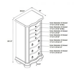 Porter Valley Oak with White Ash Burl and Walnut Jewelry Armoire with Mirror by Powell Company -Powell Company Shop distressed oak with white ash burl walnut inlay black lining powell company armoires wardrobes 277 314 1f 1000