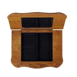 Porter Valley Oak with White Ash Burl and Walnut Jewelry Armoire with Mirror by Powell Company -Powell Company Shop distressed oak with white ash burl walnut inlay black lining powell company armoires wardrobes 277 314 a0 1000