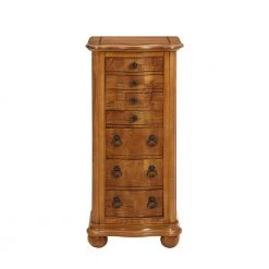 Porter Valley Oak with White Ash Burl and Walnut Jewelry Armoire with Mirror by Powell Company -Powell Company Shop distressed oak with white ash burl walnut inlay black lining powell company armoires wardrobes 277 314 c3 1000