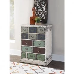 Voigt Ivory & MultiColor 13-Drawer Cabinet by Powell Company 15 Voigt Ivory & MultiColor 13-Drawer Cabinet by Powell Company -Powell Company Shop distressed white powell company accent cabinets hd1270a19 31 1000