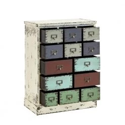 Voigt Ivory & MultiColor 13-Drawer Cabinet by Powell Company 11 Voigt Ivory & MultiColor 13-Drawer Cabinet by Powell Company -Powell Company Shop distressed white powell company accent cabinets hd1270a19 c3 1000