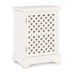 Bailee 1 Door Cabinet White Lattice by Powell Company