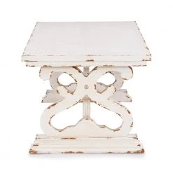 Lucas 47 in. Distressed White Large Rectangle Wood Coffee Table with Pedestal Base by Powell Company -Powell Company Shop distressed white powell company coffee tables hd1410a19 4f 1000