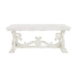 Lucas 60 in. Distressed White Standard Rectangle Wood Console Table by Powell Company