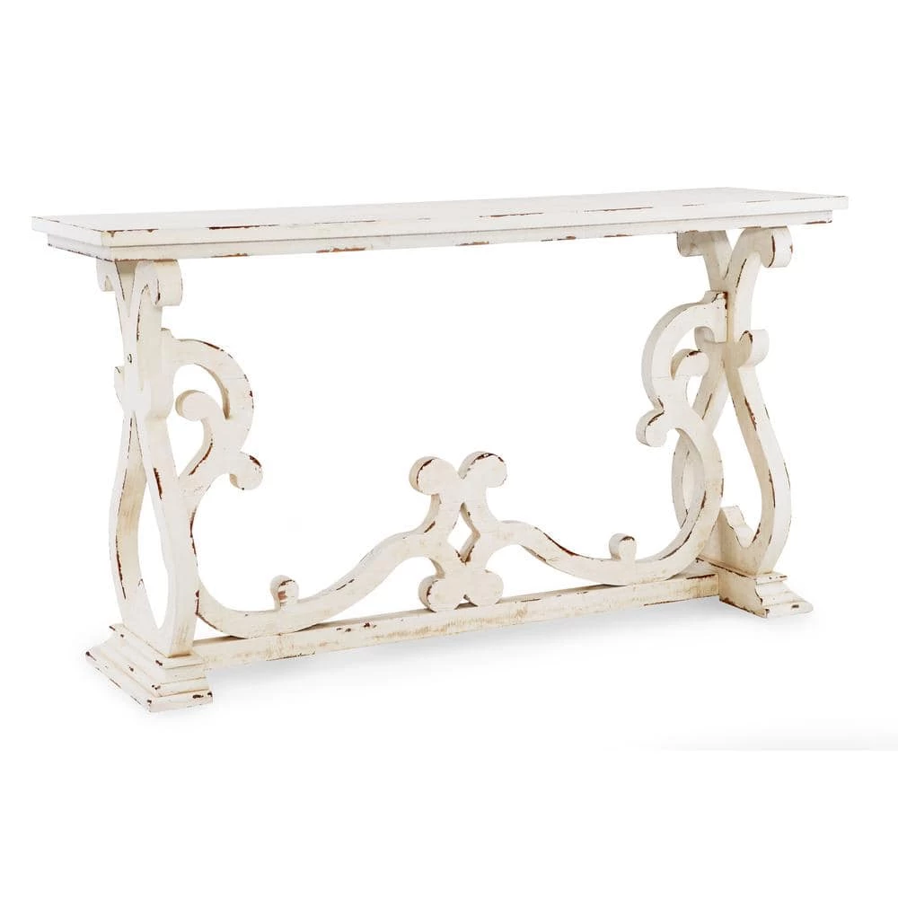 Lucas 60 in. Distressed White Standard Rectangle Wood Console Table by Powell Company 9 Lucas 60 in. Distressed White Standard Rectangle Wood Console Table by Powell Company - Image 7