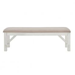 Krause Distressed White Bench 16 in. x 21 in. x 60 in. by Powell Company -Powell Company Shop distressed white powell company dining benches hd1435db19 c3 1000