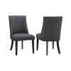 Alessio Grey Linen Like Polyester Upholstered Dining Chair (Set of 2) by Powell Company 2 Alessio Grey Linen Like Polyester Upholstered Dining Chair (Set of 2) by Powell Company -Powell Company Shop espresso powell company dining chairs hd1676dc21 64 1000