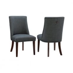 Alessio Grey Linen Like Polyester Upholstered Dining Chair (Set of 2) by Powell Company