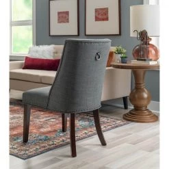 Alessio Grey Linen Like Polyester Upholstered Dining Chair (Set of 2) by Powell Company -Powell Company Shop espresso powell company dining chairs hd1676dc21 66 1000