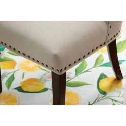 Alessio Natural Linen Like Polyester Upholstered Dining Chair and Espresso Legs (Set of 2) by Powell Company -Powell Company Shop espresso powell company dining chairs hd1677dc21 1d 1000