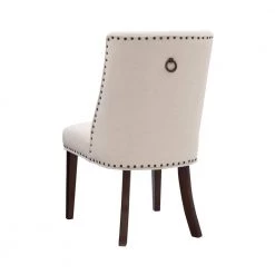 Alessio Natural Linen Like Polyester Upholstered Dining Chair and Espresso Legs (Set of 2) by Powell Company -Powell Company Shop espresso powell company dining chairs hd1677dc21 1f 1000