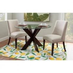 Alessio Natural Linen Like Polyester Upholstered Dining Chair and Espresso Legs (Set of 2) by Powell Company -Powell Company Shop espresso powell company dining chairs hd1677dc21 31 1000