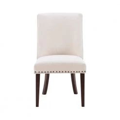 Alessio Natural Linen Like Polyester Upholstered Dining Chair and Espresso Legs (Set of 2) by Powell Company -Powell Company Shop espresso powell company dining chairs hd1677dc21 4f 1000