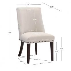 Alessio Natural Linen Like Polyester Upholstered Dining Chair and Espresso Legs (Set of 2) by Powell Company -Powell Company Shop espresso powell company dining chairs hd1677dc21 76 1000
