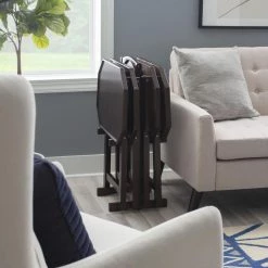 Harpswell 5-Piece Espresso Snack Tray Table Set by Powell Company -Powell Company Shop espresso powell company end side tables hd1058a19 31 1000