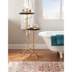 Dalinda Gold Branch Drink Round Top 16 in. with Table (Set of 2) by Powell Company -Powell Company Shop gold powell company end side tables hd1609a21 44 1000