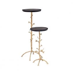 Dalinda Gold Branch Drink Round Top 16 in. with Table (Set of 2) by Powell Company -Powell Company Shop gold powell company end side tables hd1609a21 4f 1000