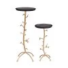 Dalinda Gold Branch Drink Round Top 16 in. with Table (Set of 2) by Powell Company