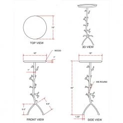 Dalinda Gold Branch Drink Round Top 16 in. with Table (Set of 2) by Powell Company -Powell Company Shop gold powell company end side tables hd1609a21 66 1000