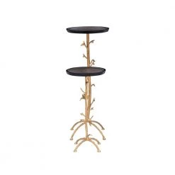 Dalinda Gold Branch Drink Round Top 16 in. with Table (Set of 2) by Powell Company -Powell Company Shop gold powell company end side tables hd1609a21 c3 1000
