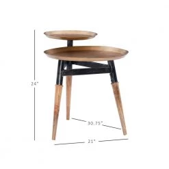 Brandy 30.75 in. Earth 24 in. Circular Iron End Table with Tripod Base by Powell Company -Powell Company Shop gold powell company end side tables hd1640at21 1f 1000
