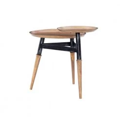 Brandy 30.75 in. Earth 24 in. Circular Iron End Table with Tripod Base by Powell Company -Powell Company Shop gold powell company end side tables hd1640at21 c3 1000