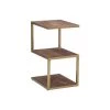 Ehren 16 in. x 24 in. H Gold Rectangular Metal and Wood End Table with 3 Shelves by Powell Company -Powell Company Shop gold powell company end side tables hd1648at21 64 1000