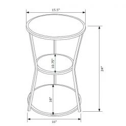 Bailee 16 in. x 24 in. H Gold Round Metal and Wood End Table with 3 Shelves by Powell Company -Powell Company Shop gold powell company end side tables hd1650st21 4f 1000