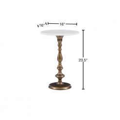 Jessy 16 in. x 23.5 in. Gold Circular Marble Top End Table by Powell Company 9 Jessy 16 in. x 23.5 in. Gold Circular Marble Top End Table by Powell Company -Powell Company Shop gold powell company end side tables hd1657at21 40 1000