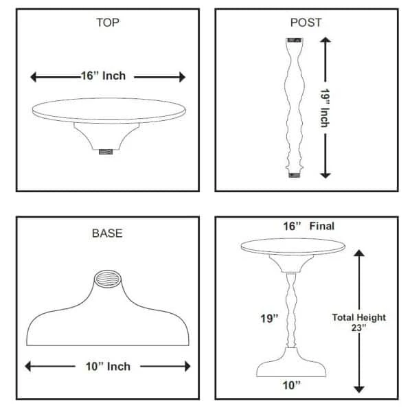 Jessy 16 in. x 23.5 in. Gold Circular Marble Top End Table by Powell Company 6 Jessy 16 in. x 23.5 in. Gold Circular Marble Top End Table by Powell Company - Image 4