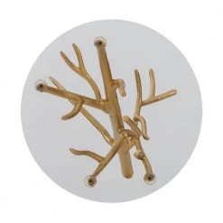 Luca 17.5 in. Wide Gold Branch 20 in. High Round Side Table with Glass Top by Powell Company -Powell Company Shop gold powell company end side tables hd1707st21 a0 1000