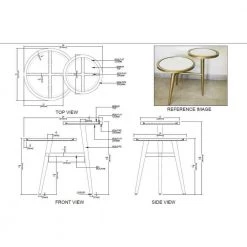 Rocco 24 in. Gold 22 in. H Round Mirrored Top End Table with 2-Tiers by Powell Company -Powell Company Shop gold powell company end side tables hd1712at21 1f 1000
