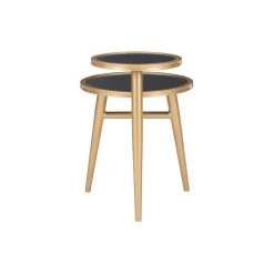 Rocco 24 in. Gold 22 in. H Round Mirrored Top End Table with 2-Tiers by Powell Company -Powell Company Shop gold powell company end side tables hd1712at21 66 1000