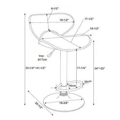 Grandie Grey and Chrome 34.38 in. - 42.63 in. Adjustable Bar Stool by Powell Company -Powell Company Shop gray and chrome powell company bar stools hd1461bs20 44 1000