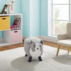 Murray Grey and White Tabby Cat Stool by Powell Company -Powell Company Shop gray and white powell company kids chairs hd1619y21 4f 1000