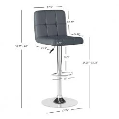 Wilson Bar Stool Grey by Powell Company -Powell Company Shop gray chrome powell company bar stools hd1135b19bs 44 1000