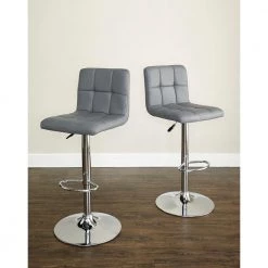 Wilson Bar Stool Grey by Powell Company -Powell Company Shop gray chrome powell company bar stools hd1135b19bs 4f 1000