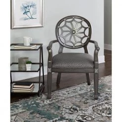 Darla Grey Spider Web Back Accent Chair with Leopard Upholstery by Powell Company 14 Darla Grey Spider Web Back Accent Chair with Leopard Upholstery by Powell Company -Powell Company Shop gray powell company accent chairs hd1468u20 31 1000