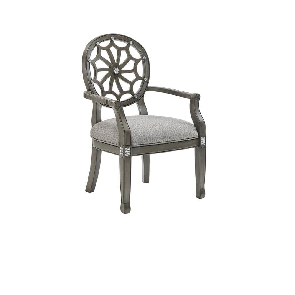 Darla Grey Spider Web Back Accent Chair with Leopard Upholstery by Powell Company 5 Darla Grey Spider Web Back Accent Chair with Leopard Upholstery by Powell Company - Image 3