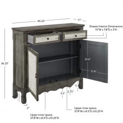 Paradise 40 in. W Grey 36 in. H Rectangular Wood Console Cabinet with 2-Drawers and Hidden Shelf by Powell Company -Powell Company Shop gray powell company console tables hd1781ct21 fa 1000