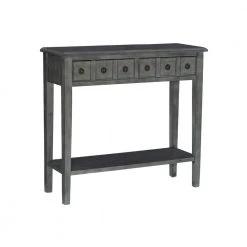Cindie 38 in. W Grey 34.75 in. H Rectangular Wood Console Table with 2-Drawers and Shelf by Powell Company